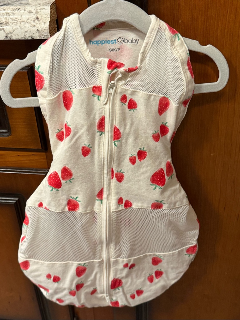 Happiest Baby Strawberry Sleepea Swaddle - Cream with Red Strawberries